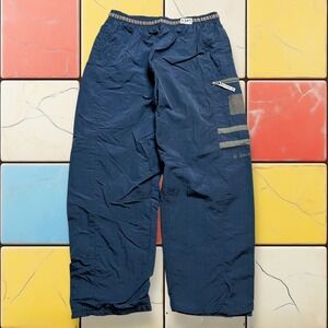 VTG Y2K Spalding Windbreaker Track Pants Men Navy Nylon Ankle Zip Size M Active